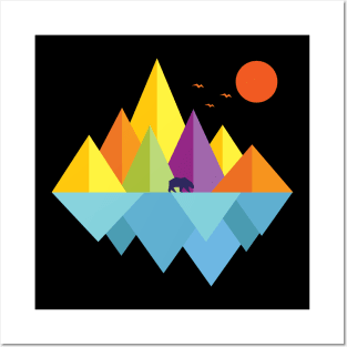 'Mountain Bear' Cool Hiking Bear Silhouette Posters and Art